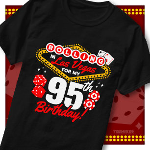 Camiseta Festa de Aniversário de 95 Anos no Cassino Rolling