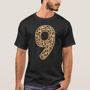 Camiseta Festa de Aniversário de 9 Anos do Leopardo Nove An