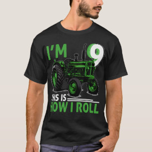 Camiseta Festa de Aniversário de 9 Anos do Trator Fazenda V