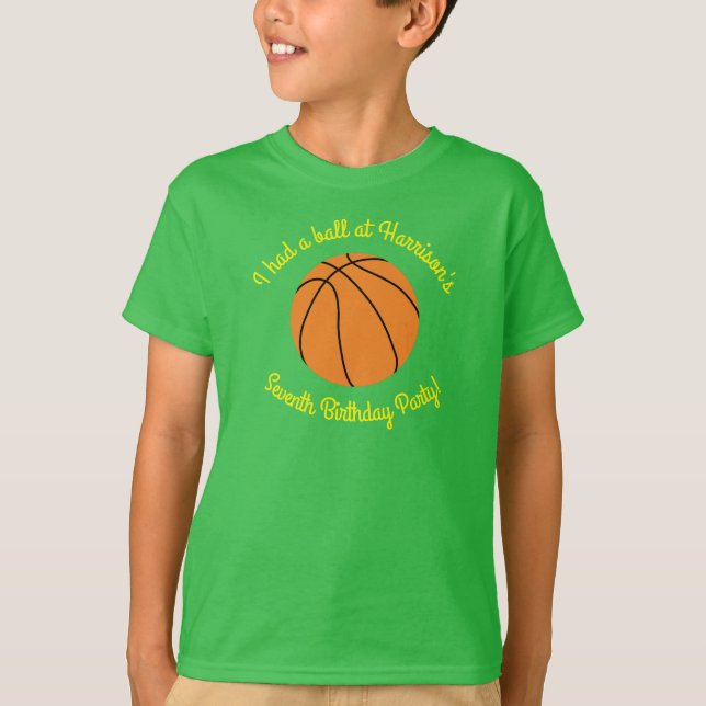 Camiseta Festa de aniversário de basquete (Frente)