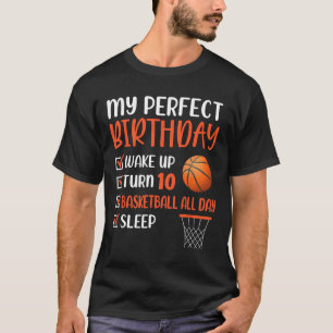 Camiseta festa de aniversário de Basquete 10º Menino Bda