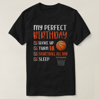 Camiseta festa de aniversário de basquete 18 anos Bda