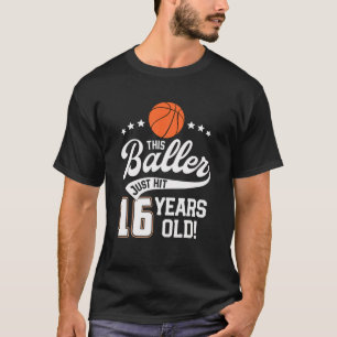 Camiseta festa de aniversário De Basquete De 16 Anos Esta C