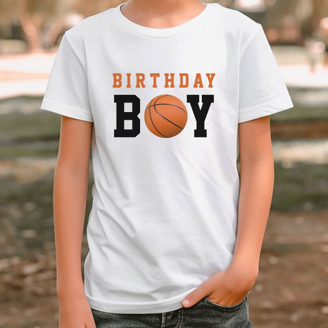 Camiseta Festa de aniversário de basquetebol (Basketball Boy Birthday Party T-Shirt)