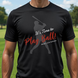 Camiseta Festa de Aniversário de Beisebol É Hora de Jogar B