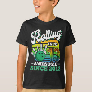 Camiseta Festa de Aniversário de Boliche Fazendo 13 Anos 13
