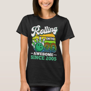 Camiseta Festa de Aniversário de Boliche Fazendo 20 Anos 20