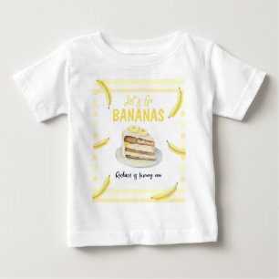 Camiseta Festa de aniversário de Bolo de Banana com Aquarel