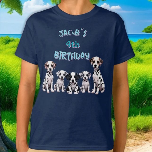 Camiseta Festa de aniversário de Cachorro Dalmaciano (Criador carregado)