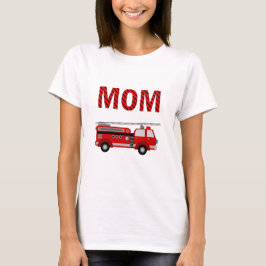 Camiseta Festa de Aniversário de Caminhão de Bombeiros Mãe