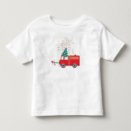 Camiseta Festa de aniversário de Caminhão de Fogo Vermelho 