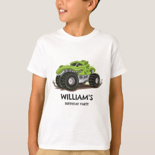Camiseta Festa de Aniversário de Caminhão Monstro Minimalis