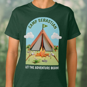 Camiseta Festa de aniversário de Campanha de Aventura Verde