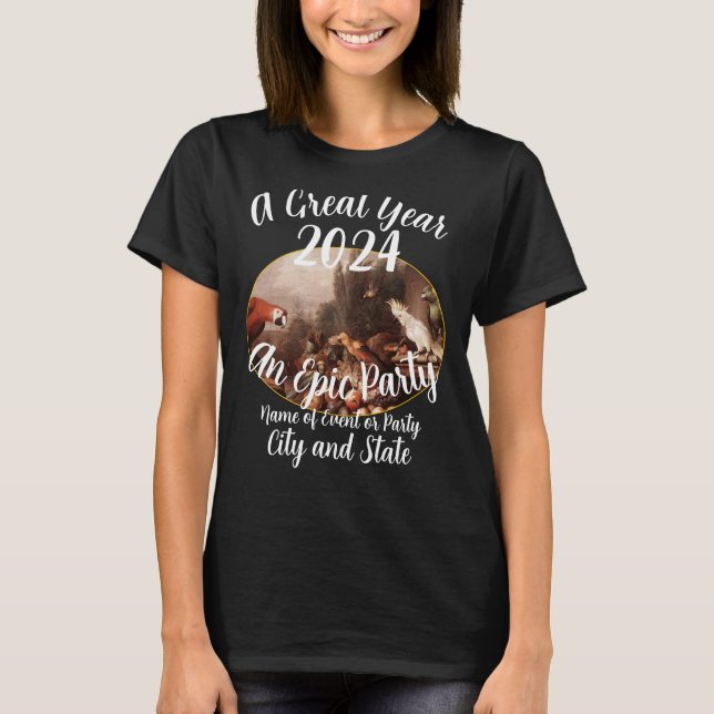 Camiseta Festa de Aniversário de Casamento de 2024 Coquetel (Frente)