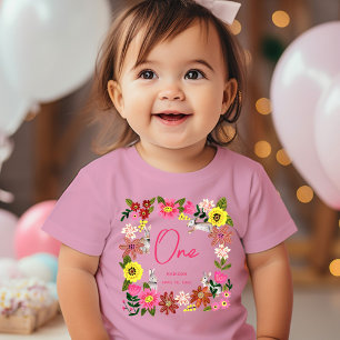 Camiseta Festa de aniversário de coelhinha rosa-branca