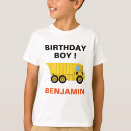 Camiseta Festa de Aniversário de Construção de Caminhão de 