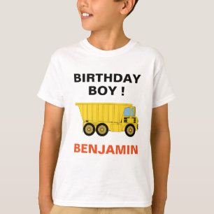 Camiseta Festa de Aniversário de Construção de Caminhão de