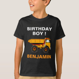 Camiseta Festa de Aniversário de Construção de Caminhão de 