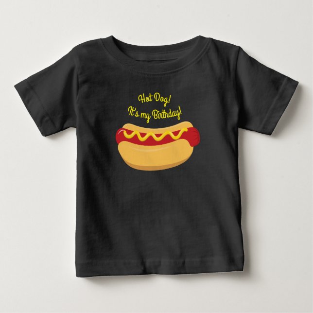 Camiseta Festa de Aniversário de criança de Cachorro Quente (Frente)