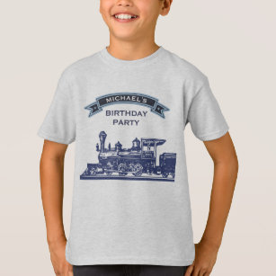 Camiseta Festa de Aniversário de criança do comboio retrorr