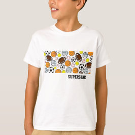 Camiseta Festa de Aniversário de Criança SUPERSTAR Esportes