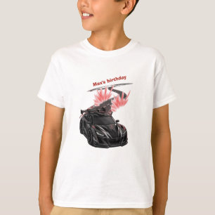 Camiseta Festa de Aniversário de Crianças Correndo Carro Es