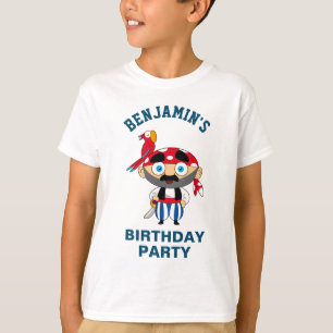 Camiseta Festa de Aniversário de Crianças Piratas Fofos