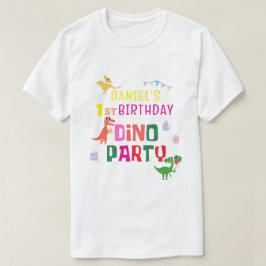 Camiseta Festa de aniversário de Dino Dinossaur Moderno e B