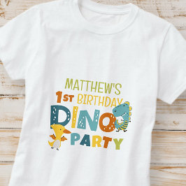 Camiseta Festa de aniversário de Dino Dinossaur Moderno e B