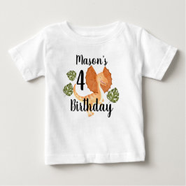 Camiseta Festa de Aniversário de Dinossauro Aquarela 