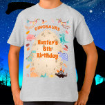 Camiseta Festa de aniversário de dinossauro com Ovo de Dino<br><div class="desc">Dinossauros de Aquarela Adoráveis com Ovos de Dino Grande,  esta design especial é personalizada com o nome e a idade do seu filho. Perfeito para a última festa de aniversário de dinossauros!</div>