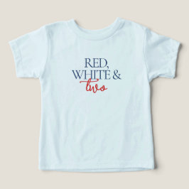 Camiseta Festa de Aniversário de Dois Anos Vermelho Branco 