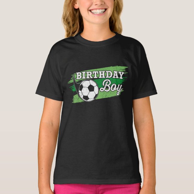 Camiseta Festa de aniversário de futebol de menino de anive (Frente)