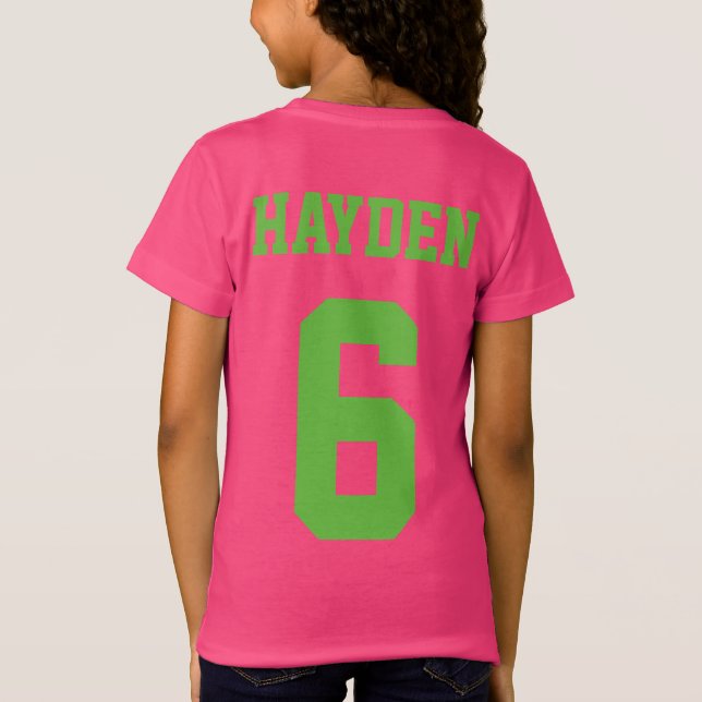 Camiseta Festa de aniversário de futebol feminino (Verso)
