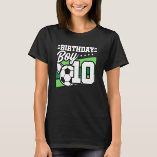 Camiseta Festa de aniversário de futebol - Menino de 10 ano