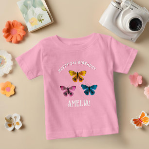 Camiseta Festa de aniversário de honra da borboleta-branca