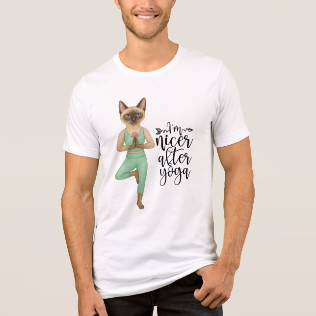 Camiseta Festa de aniversário de ioga para amantes de gatos (Frente)