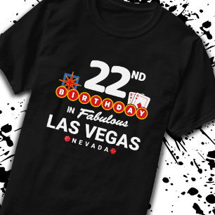 Camiseta Festa de aniversário De Las Vegas - 22º Aniversári