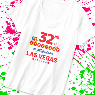 Camiseta Festa de aniversário De Las Vegas - 32º Anivers