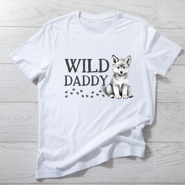 Camiseta Festa de aniversário de lobo-guagado-pai (Wild daddy Cute wolf cub wolf themed birthday party T-Shirt family photoshoot shirt)