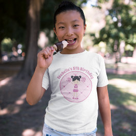 Camiseta Festa de aniversario de meninas Personalizada do C