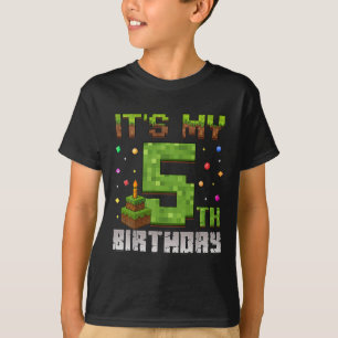 Camiseta Festa de Aniversário de Menino É Meu 5º Aniversári