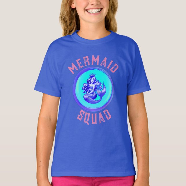 Camiseta Festa de aniversário de Mermaid Squad (Frente)