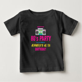 Camiseta Festa de aniversário de Neon Retro Personalizada