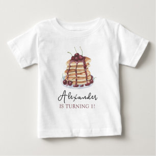 Camiseta Festa de aniversário de Panquecas de Aquarela