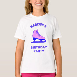 Camiseta Festa de Aniversário de Patinação no Gelo Pink Ska