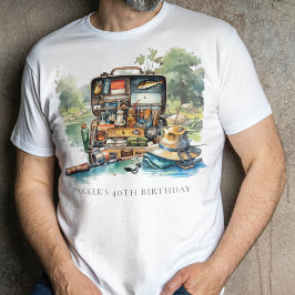 Camiseta Festa de aniversário de pesca personalizada por aq