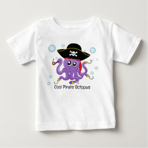 Camiseta Festa de aniversário de polvo pirata, presente, be