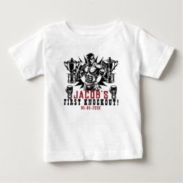 Camiseta Festa de Aniversário de Primeira Nocaute no Boxe