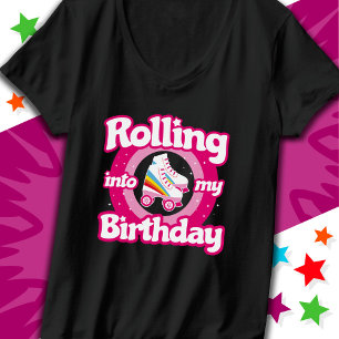 Camiseta Festa de aniversário de Rink de Rink de Rotação do